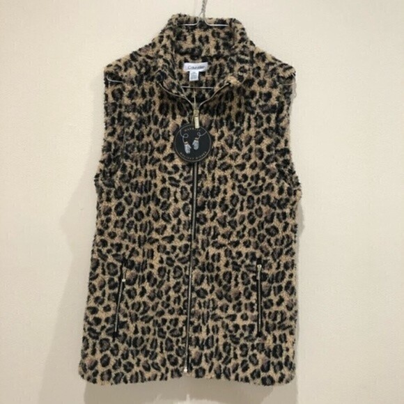 CALVIN KLEIN Vest Animal Prints Leopard Teddy Bear XS - Picture 3 of 7